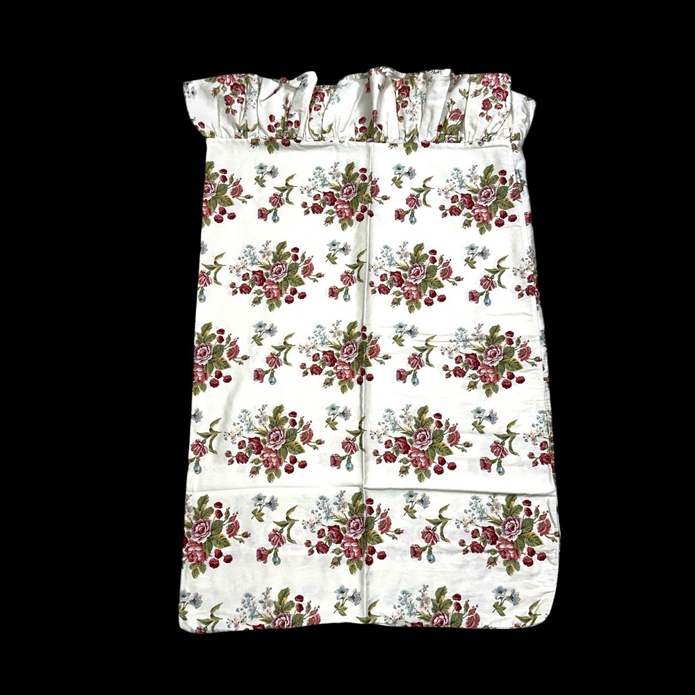 Vintage Ralph Lauren EMILY ANNE Floral Ruffle Pillowcase Cotton Cottagecore